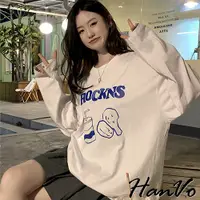 在飛比找蝦皮商城優惠-【HanVo】炸雞可樂長袖上衣 舒適好穿休閒長袖棉T 韓系百