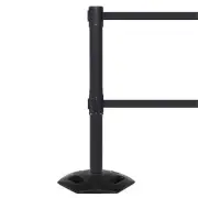 QUEUE SOLUTIONS WMRTwin250B-MN110 WeatherMaster Twin 250, Black, 11' Maroon Belt