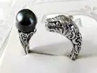 Tahitian Baroque Pearl Leopard Ring / Size 7 / 925 Sterling Silver / 7.2g