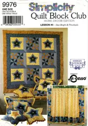 Simplicity 9976 Quilt Block Club Star Bright & Pinwheels Quilt Pattern Uncut