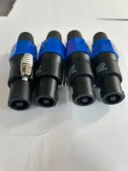 4 XMale 2 Pole Conductor Cable Connector for SPEAKON Audio Loudspeaker