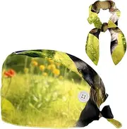 [YTYVAGT] Scrub Caps Women,Scrub Hats Suitable for Women,Cute Dog Grassland