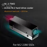 M.2 SSD NVME 散熱器 M2 2280 固態硬盤空氣循環散熱器帶風扇鋁散熱器導熱墊冷卻器