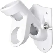 2 Positions Flag Pole Holder, Aluminum Alloy Wall Mounted Flagpole Bracket Suitable for 1 Inch Flag Pole (White)