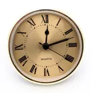 2 3/4" Quartz Clock Insert Fit Up Movement 70 mm Gold Roman Dial GGR2.75