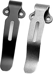 2Pcs Silver,Black Deep Carry Pocket Clip Stainless Steel Folding Knife Back Clips for Knife 515 535 Series Practical Waist 2 Hole Support Stand Grip DIY Outdoor Accessories Tool,Knives,Parts and