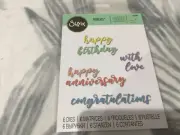 Sizzix Thinlits Script Sentiments 6pc set #665089 by Sharon Drury