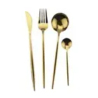4Pcs Set Silver Gold Stainless Steel Cutlery Tableware Dining Kitchen Gift Bar