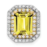 14k Two-tone Two Tone 5/8 Ct. Lab Grown Diamond VS/SI+ G+ and Lab Created Yellow Sapphire Chain Slide Pendant