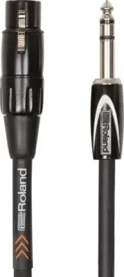 Roland RCC-3-TRXF Oxygen-Free XLR-F to 1/4" TRS Hi-Quality Balanced Cable, 3-FT