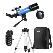 [US Direct] AOMEKIE 120X 70mm Refractor Astronomical Telescope with High Tripod for Kids Adults Astronomy Beginners AO20