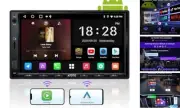 7inch Android Double DIN Car Stereo, Wireless CarPlay&Android Auto, Wi