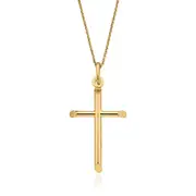 9ct Yellow Gold 26mm Polished Cross Pendant