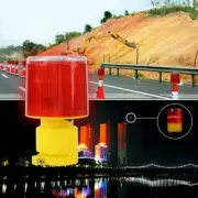 LED Solar Strobe Warning Light Flash Road Barricade Traffic Signal Beacon Lamp