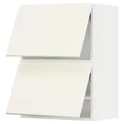 METOD wall cabinet horizontal w 2 doors, white/Vallstena white, 60x37x80 cm