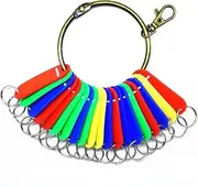 [Nument] Retro Bronze Large Circular Ring Metal Keychain Warehouse Hotel Manage Keychains Holder Key Ring (Round Keychain+Key Label Tags 20pcs)