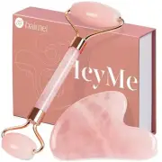 IcyMe Jade Roller & Gua Sha, Face Roller Redness Reducing Skin 1-2pcs-pink
