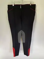 Devon-Aire 575 Signature Woven Breech 34 Show Riding Black w/ Red Piping
