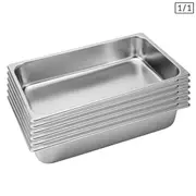 SOGA 6X Gastronorm GN Pan Full Size 1/1 GN Pan 10cm Deep Stainless Steel Tray