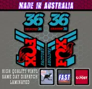 FOX Factory 36 style Fork Decals Stickers Blue/Hot Red Laminated