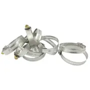Breeze 10pc Power-Seal 46-70mm Plated Hex Screw Stainless Steel Hose Clamps
