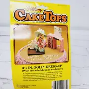 Vintage Wilton Dolly Dress Up Girl 4 1/2" Cake Top Happy Birthday