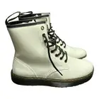 Dr. Martens Zavala Combat Boots White Leather Lace Up Size 9 Womens/ 8 Mens NWB