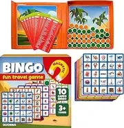 QUOKKA Magnet Bingo Game for Kids - 40 Magnetic Chips Memory Game for Toddlers 2-4 Years - 10 Magnet Cards Matching Game - 10 Cards with Words Travel Kid Games - Memory Games for Kids Ages 4-8