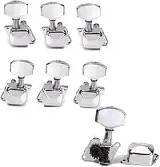 COMPUKAS 6Pcs Guitar Tuning Pegs Semi Closed Machine Heads for Electric and Acoustic Guitars Left Right Durable Silver Finish Easy Installation with Screws Included