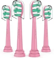 Toothbrush Replacement Heads for Philips Sonicare 4100 5100 Plaque Control Gum Health Simply Clean Electric Brush Head, 4 Pack, Pink