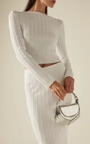 [Del Core] Bateau Neck Ribbed-Knit Top
