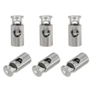 6x5mm Plastic Cord Locks - 6Pack - Good for Backpacks Shoelaces - Silver
