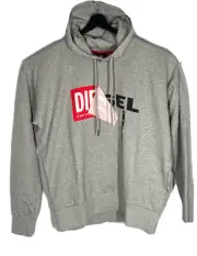 Diesel Men's Hoodie S-Alby Sweatshirt SizeXL Color Heather Grey Pullover