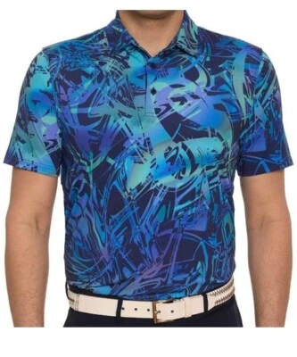ROBERT GRAHAM Blue Green Abstract Polo Size XL Brand NEW w/ Tags