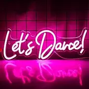 Wanxing Let's Danced Neon Signs Let's Dance Neon Light Up Sign Pink Led Word Light Sign Neon Sign Wedding for Dancing Party,Bar Accessories,Valentines' Day,Birthday Party