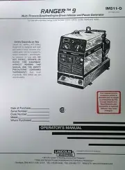 Lincoln Ranger 9 Welder Generator powered by: Onan P218 Gas Engine Owners Manual