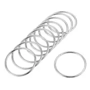 50mm Metal O Rings Non-Welded for Straps Bags Belts DIY Silver Tone 20Pack