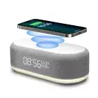 Digital Alarm Clock with 15W Fast Wireless Charger LED Night Light Temperature