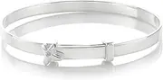 Molly Brown London Sterling Silver First Diamond Kiss Expandable Bangle, Christening Baby Jewellery Keepsake, Standard Industry Size, Diamond