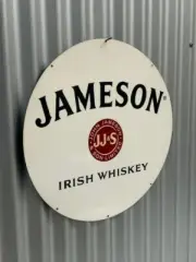 JAMESON IRISH WHISKEY ROUND METAL SIGN HEAVY DUTY GREAT FOR MANCAVE