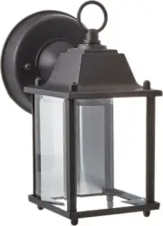 New Trans Globe Black Outdoor 8.8"H Traditional Wall Lantern Light 40455 BK