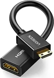 UGREEN 4K@60Hz Mini HDMI Adapter Male to Female Cable Compatible with Raspberry Pi Zero 2 W/Zero W, DSLR Camera, Camcorder, Graphics Video Card, Laptop, Pico Projector, Tablet