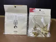 Set of 2 Decorative Candle Rings Gold & Dangling Crystal Pier One Imports NEW