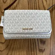 NWT - Michael Kors Jet Set Medium Convertible Pouchette Crossbody - Vanilla
