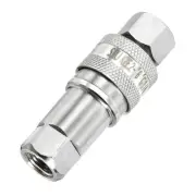 Hydraulic Quick Connect Couplers Set Carbon Steel Pipes Silver Tone G1/8