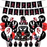 46PCS Venom Happy Birthday Party Set Party Supplies Birthday Decoration