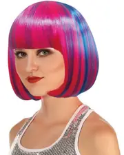 Hot Pink Purple Bob Wig with Fringe