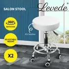 2x Levede Salon Stool Swivel Hairdressing Barber Stools Bar Chairs Lift Round