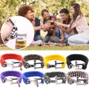 Outdoor Survival Bracelet Parachute Cord Paracord Compass Bottle Opener multi