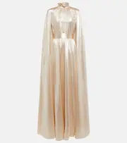 [Erdem] Erdem Macie lamé cape gown AU 10 gold